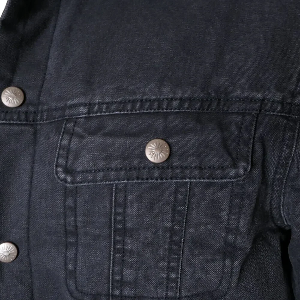 NWOT Faherty Timberline Trucker Jacket Medium - Sherpa Collar- Washed Black $298